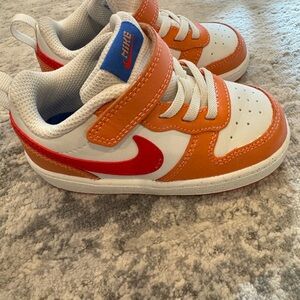 Nike Kids' White, Orange, and Red Sneakers